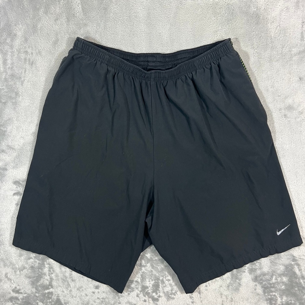 Nike Dri-FIT Running Shorts Mens Large Black 9 Inch Athletic Liner Active Gym